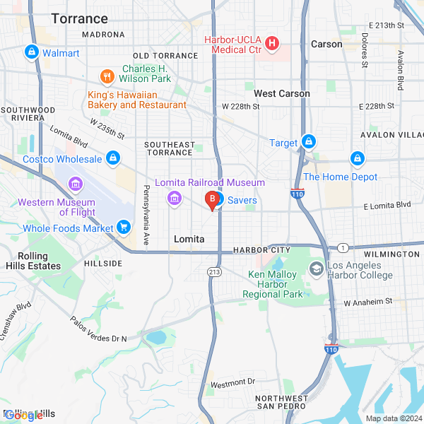 Lomita Smog location map: 1800 Lomita Blvd, Lomita, ca